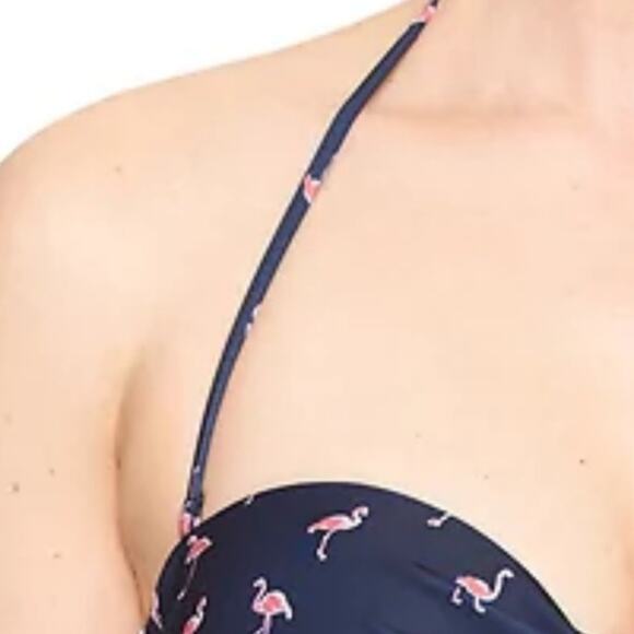 GAP Flamingo Navy Blue Twist Bandeau Bikini Top - Picture 2 of 7